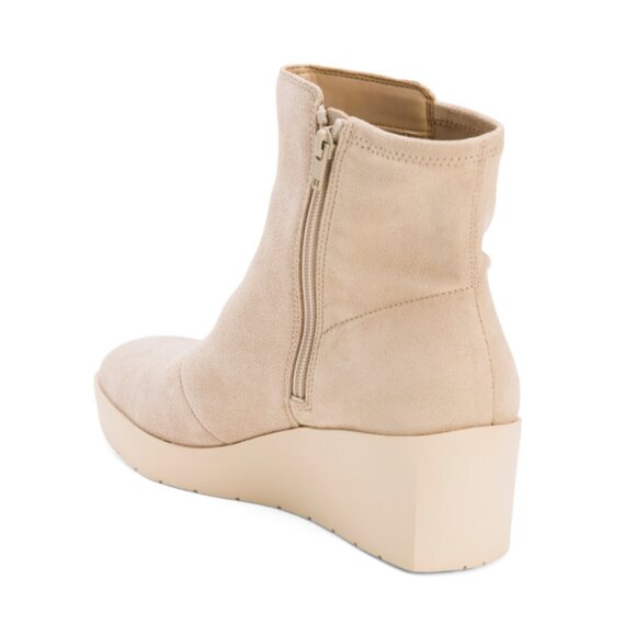 VIONIC Oatmeal Suede Skylar Stretch Comfort Booties - Picture 2 of 2